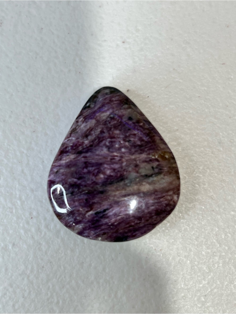 Polished Purple Charolite Teardrop Stone / Cabochon